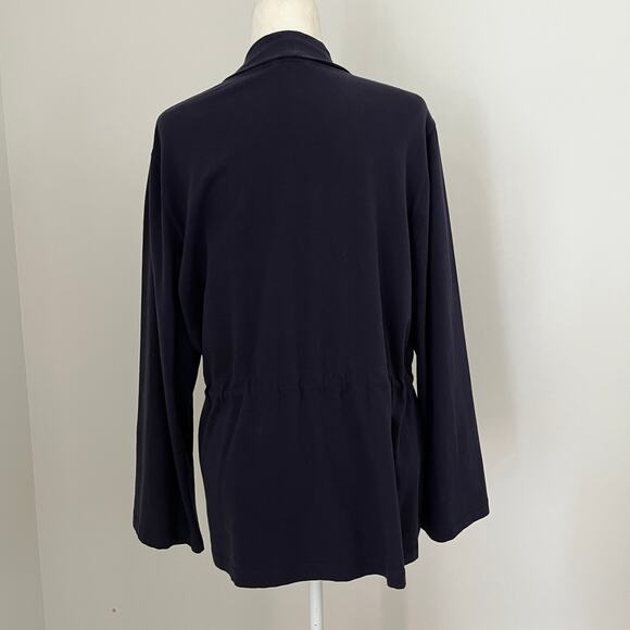 Eileen Fisher Organic Cotton Stretch Jersey Drawstring Cardigan Jacket XL - Picture 4 of 5